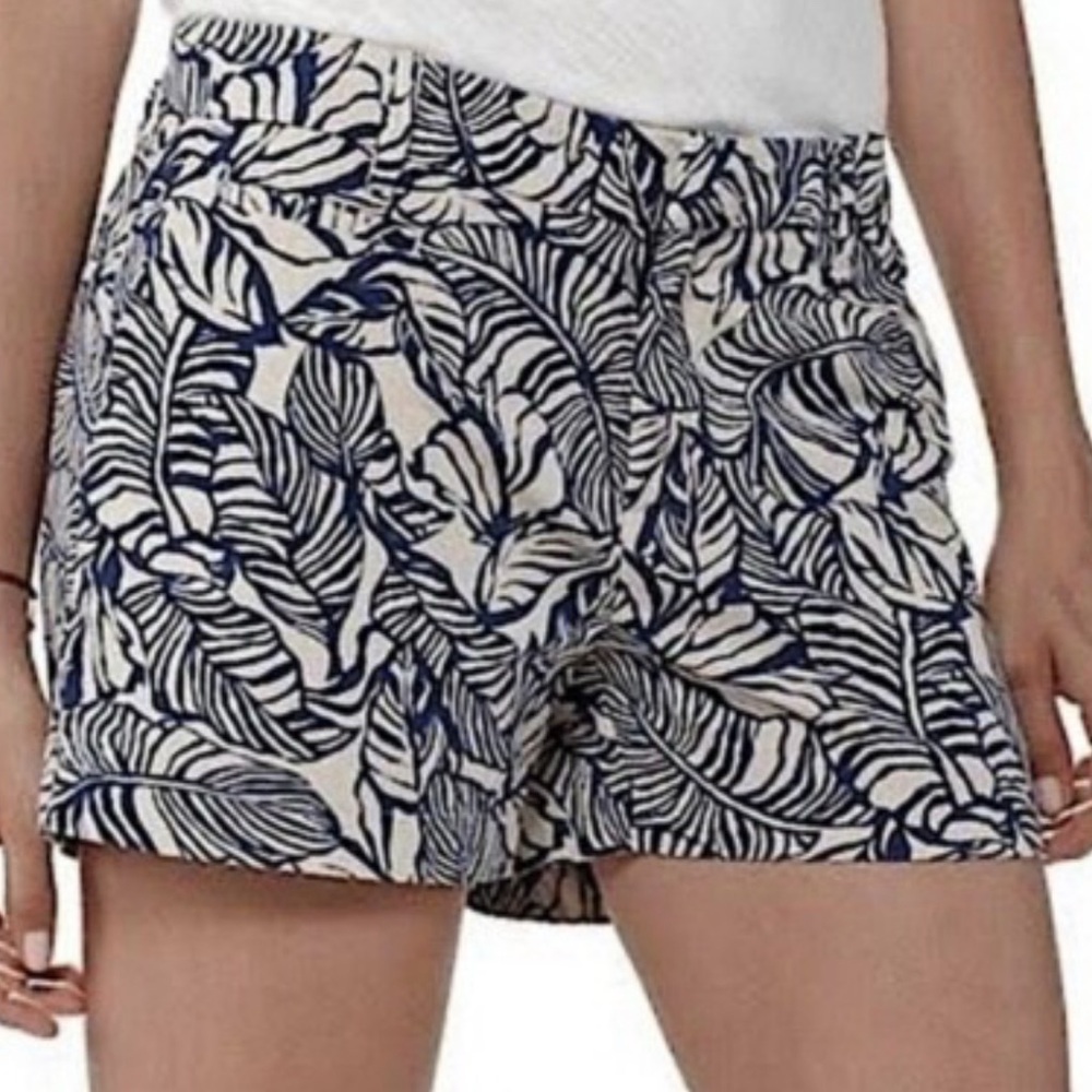 Patagonia Blue and Cream Leaf Print Shorts